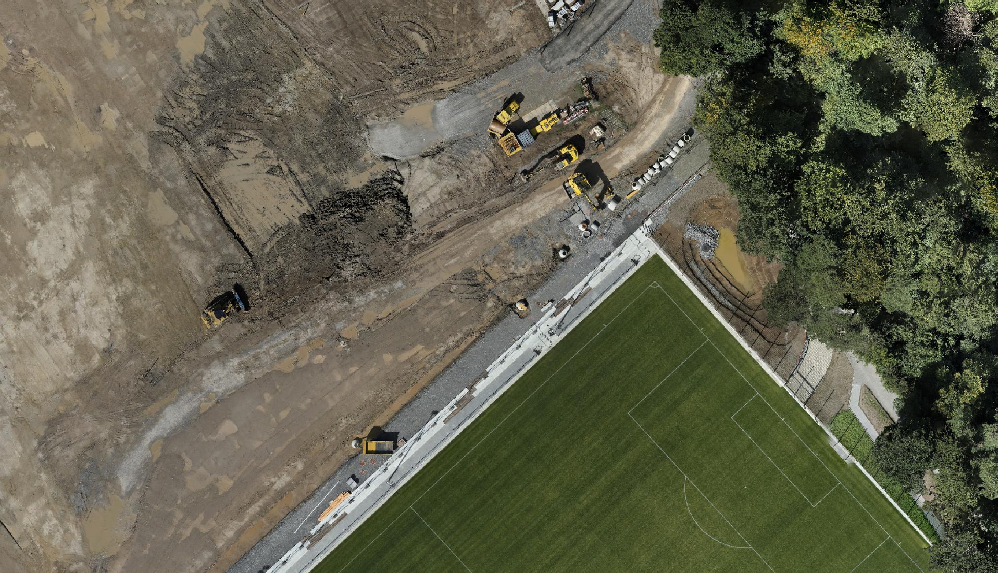 Hochauflösendes Orthomosaik einer Zürcher Baustelle